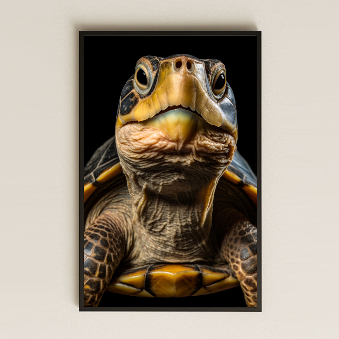 Detaylı Kaplumbağa Portresi Şeffaf Pleksi Tablo