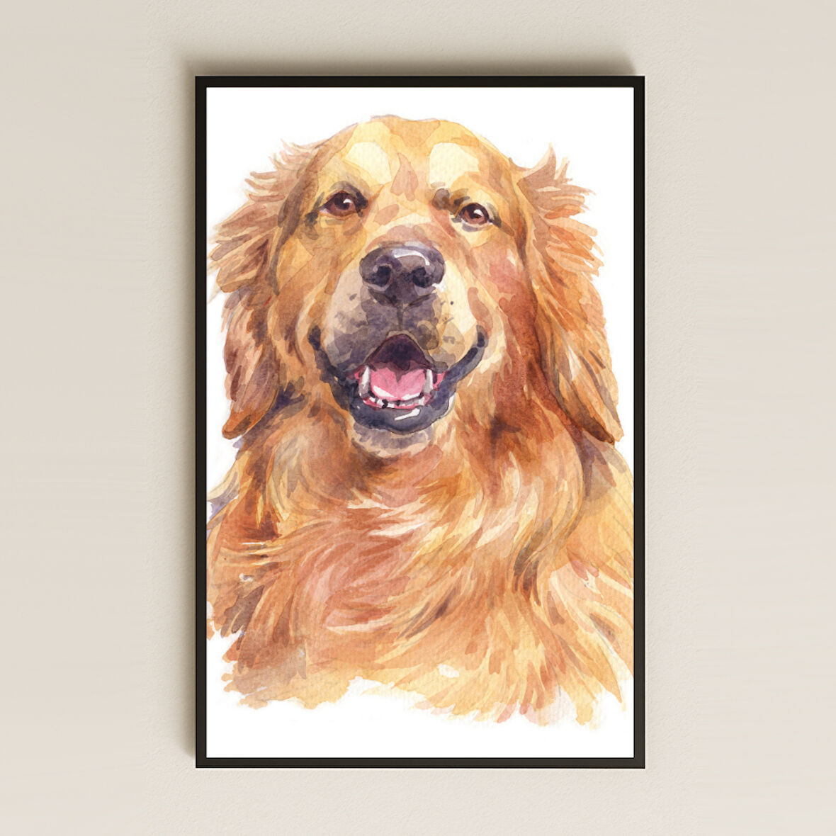 Golden Retriever Suluboya Tasarım Pleksi Tablo