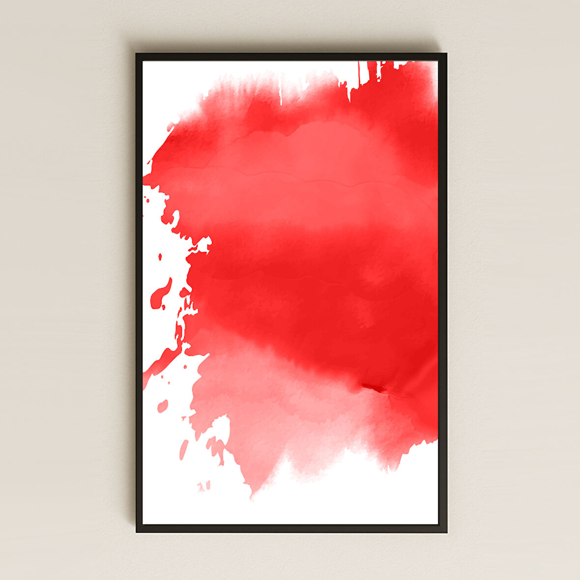 Kırmızı Soyut Minimal Sanat Temalı Şeffaf Pleksi Tablo