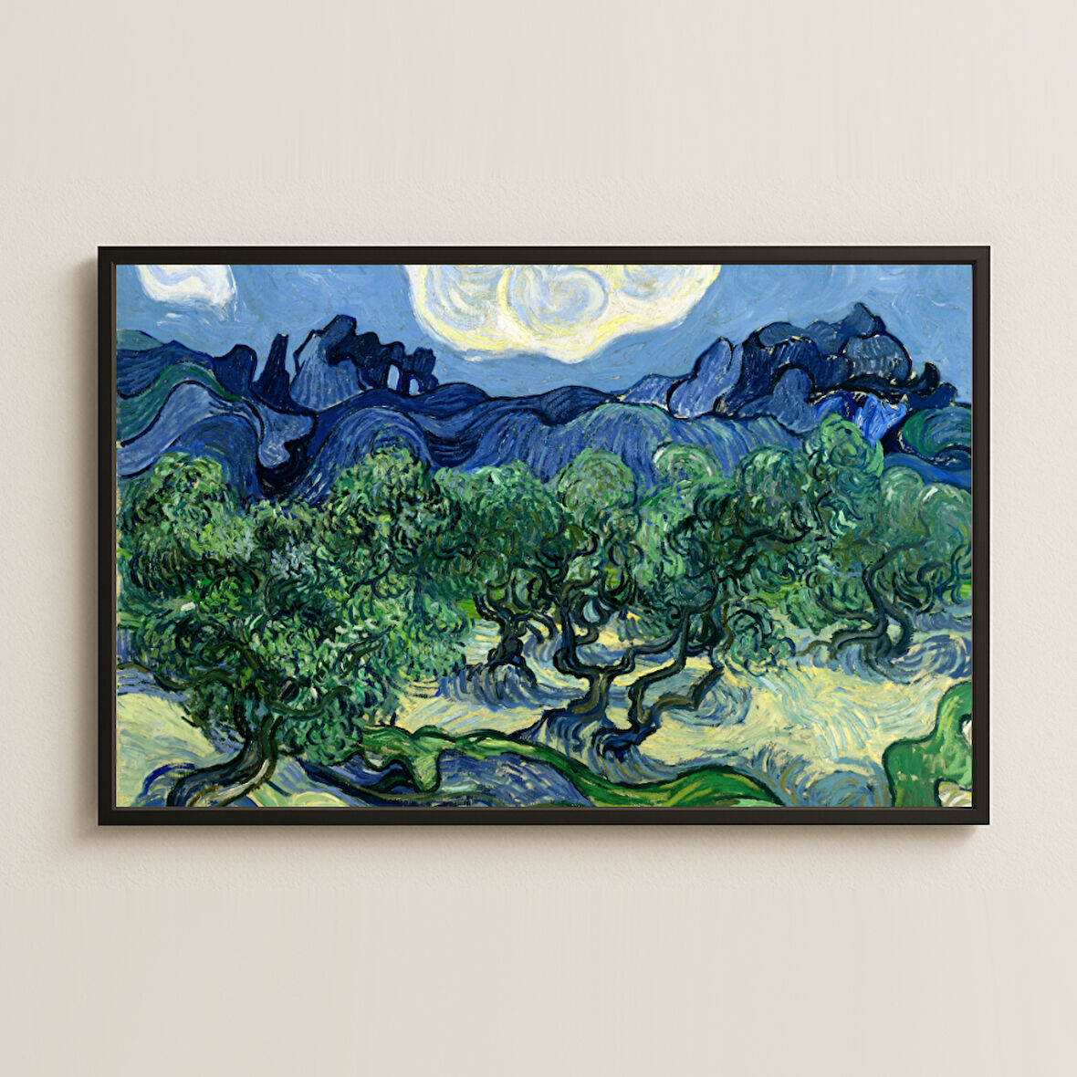 Van Gogh Zeytin Ağaçları Ay Işığında Pleksi Tablo