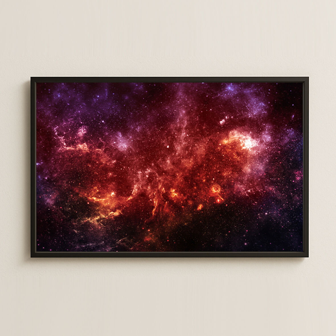 Kırmızı-Mor Nebula Galaksi Duvarı Dijital Uzay Sanat Pleksi Tablo