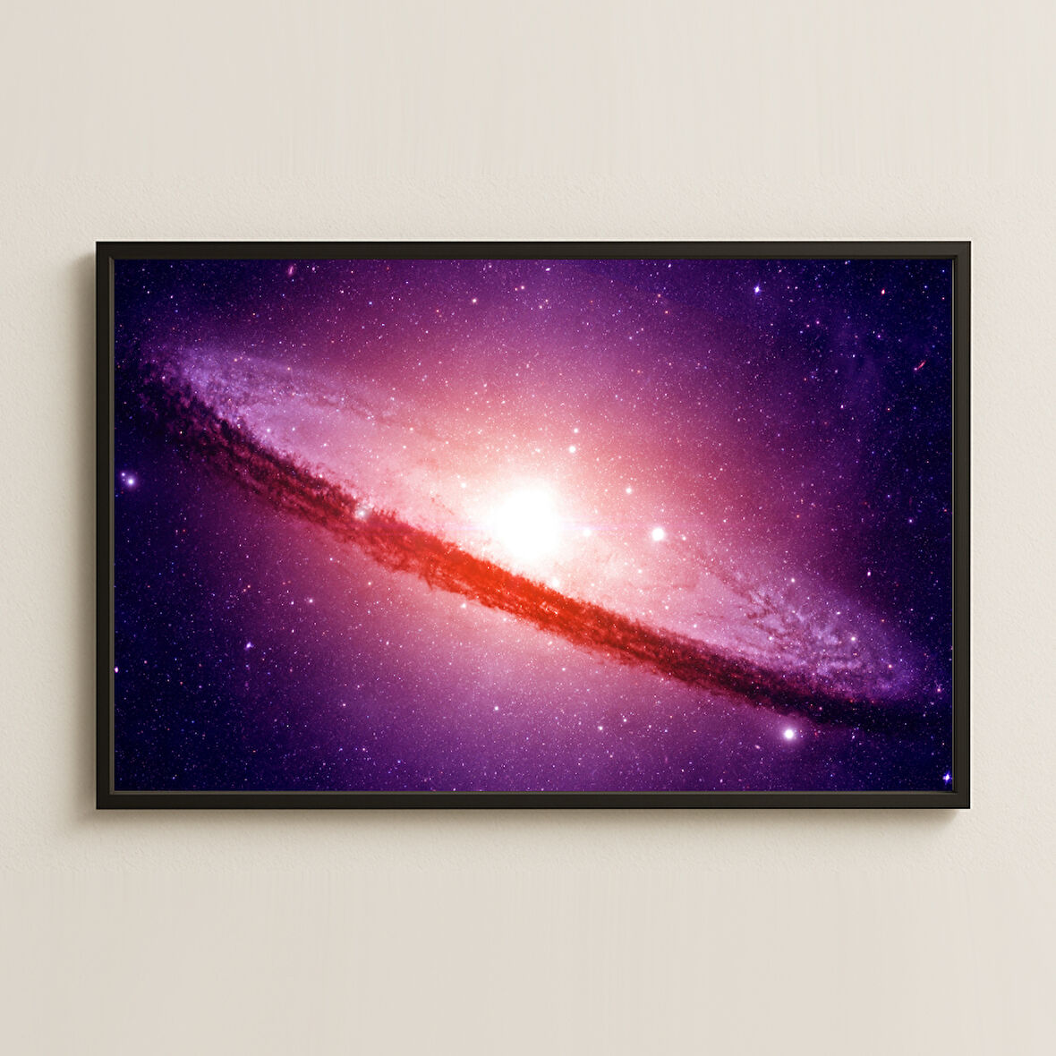Mor Spiral Galaksi Temalı Pleksi Tablo - Uzay Dekorasyonu