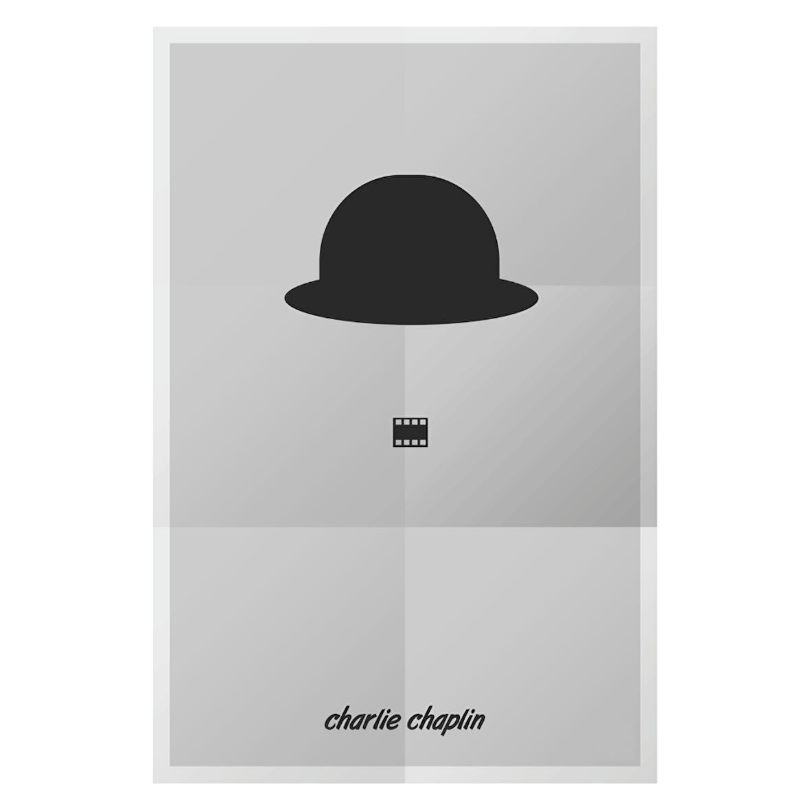Charlie Chaplin Minimal Tasarım Retro MDF Tablo