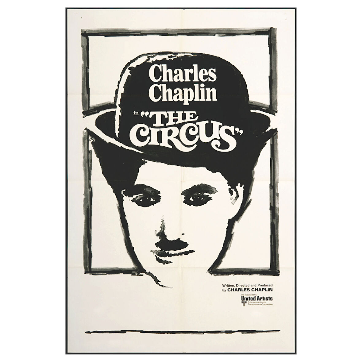 Charlie Chaplin “The Circus” Siyah Beyaz Retro Afiş MDF Tablo