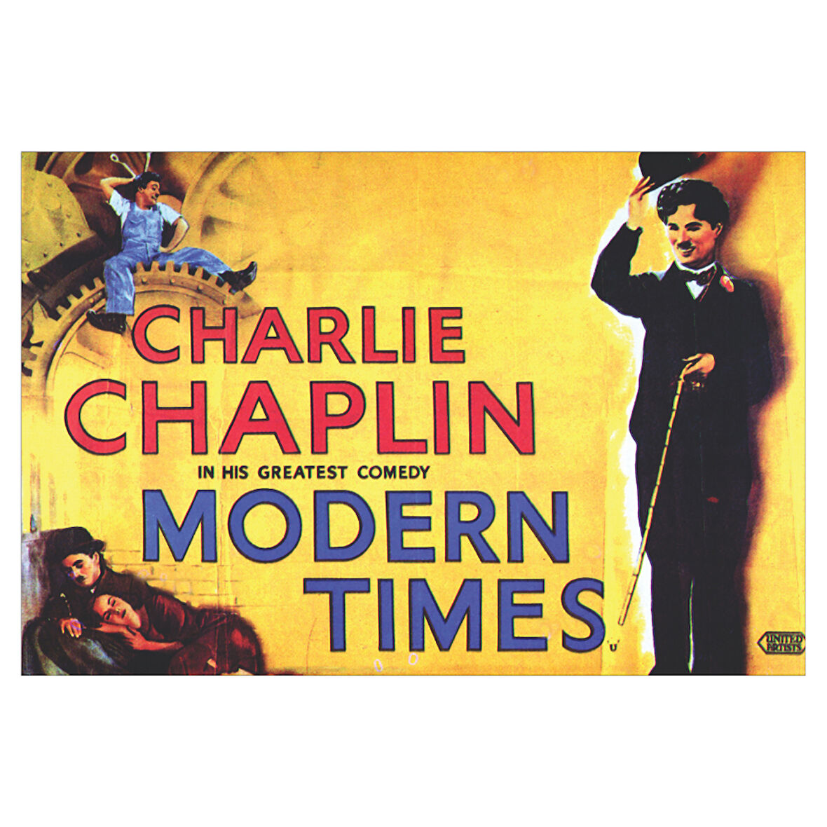 Charlie Chaplin Modern Times Film Afişi Retro MDF Tablo