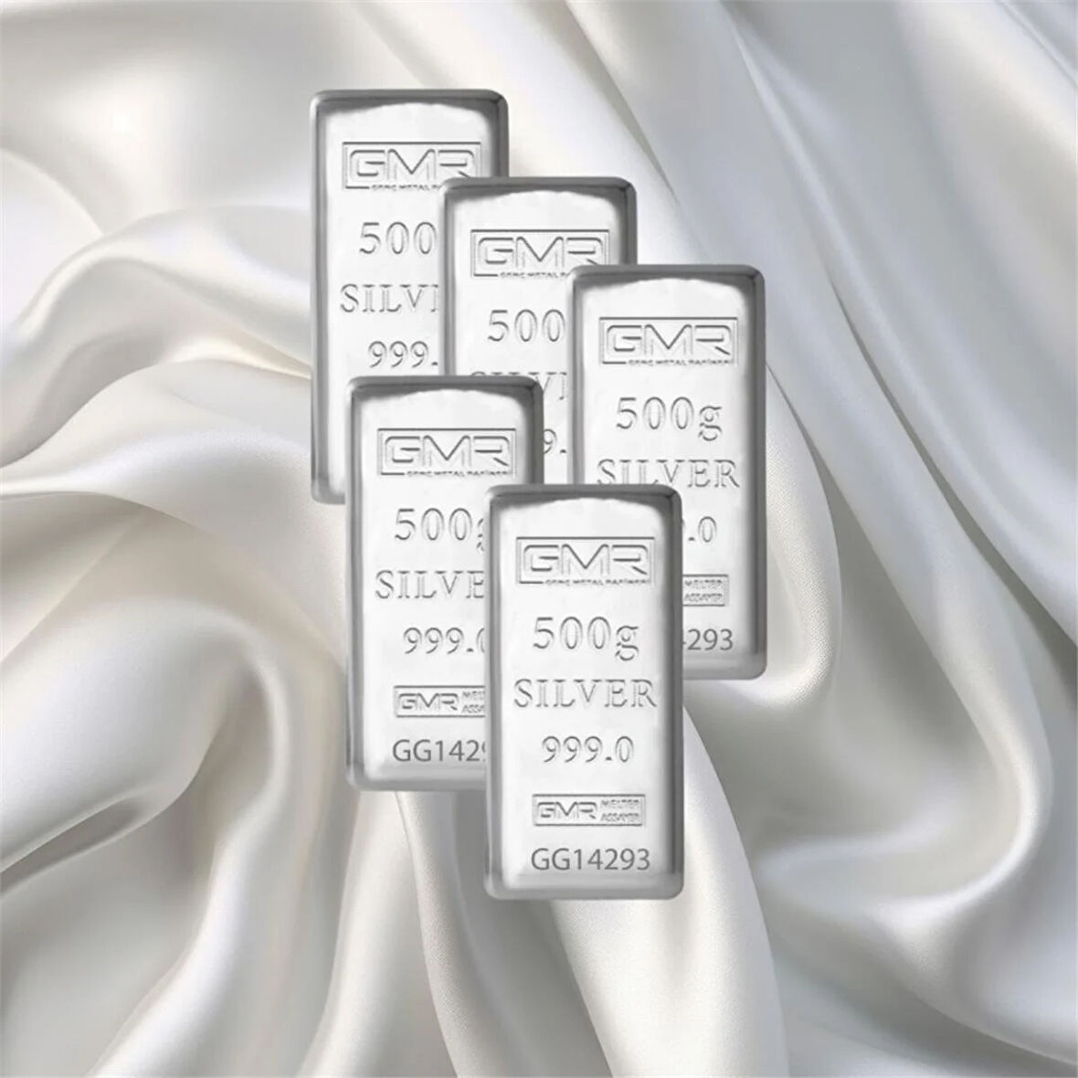 5 Adet 500 Gr Gmr Gümüş Külçe