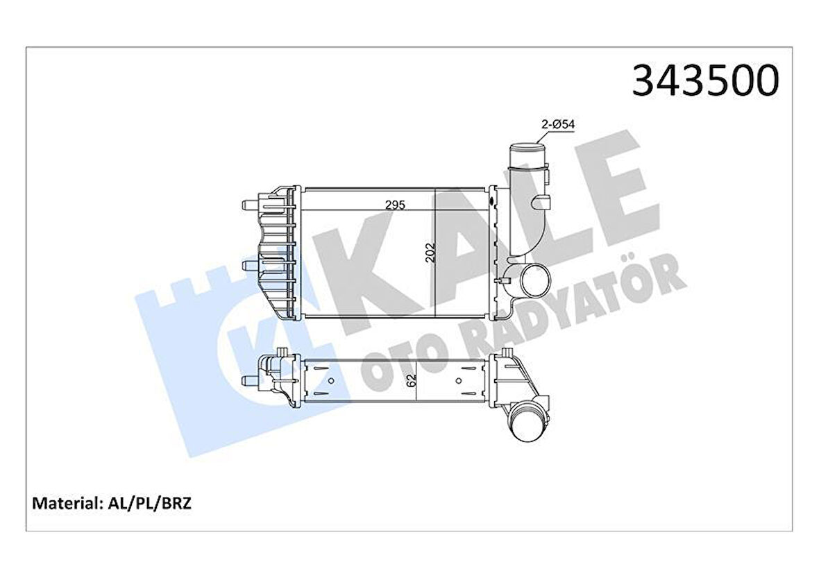 TURBO RADYATÖRÜ INTERCOOLER DUCATO-JUMPER-BOXER AL/PL/BRZ 295x202x62