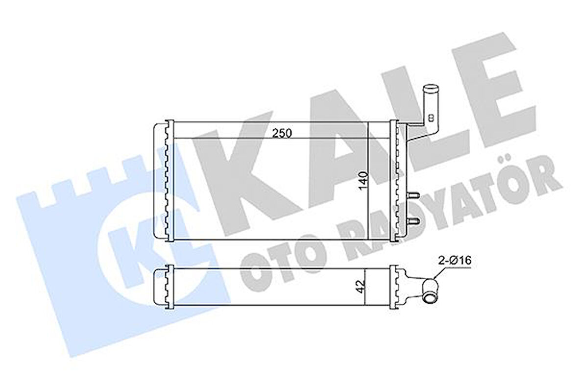 KALORİFER RADYATÖRÜ BRAZING VERSİYONU KL271100 FIAT-TOFAŞ SKD MURAT 131 ŞAHİN DOĞAN SLX 1.6 74 AT/MT BORULU-MUSLUKSUZ MEKANİK 250X140X42