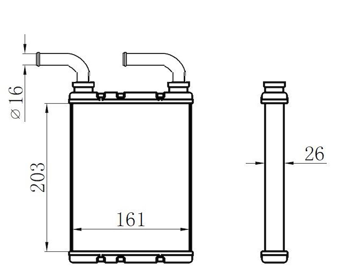 KALORİFER RADYATÖRÜ BRAZİNG FLUENCE DÜZ ÇIKIŞ BORULU 203X166X29 A/M