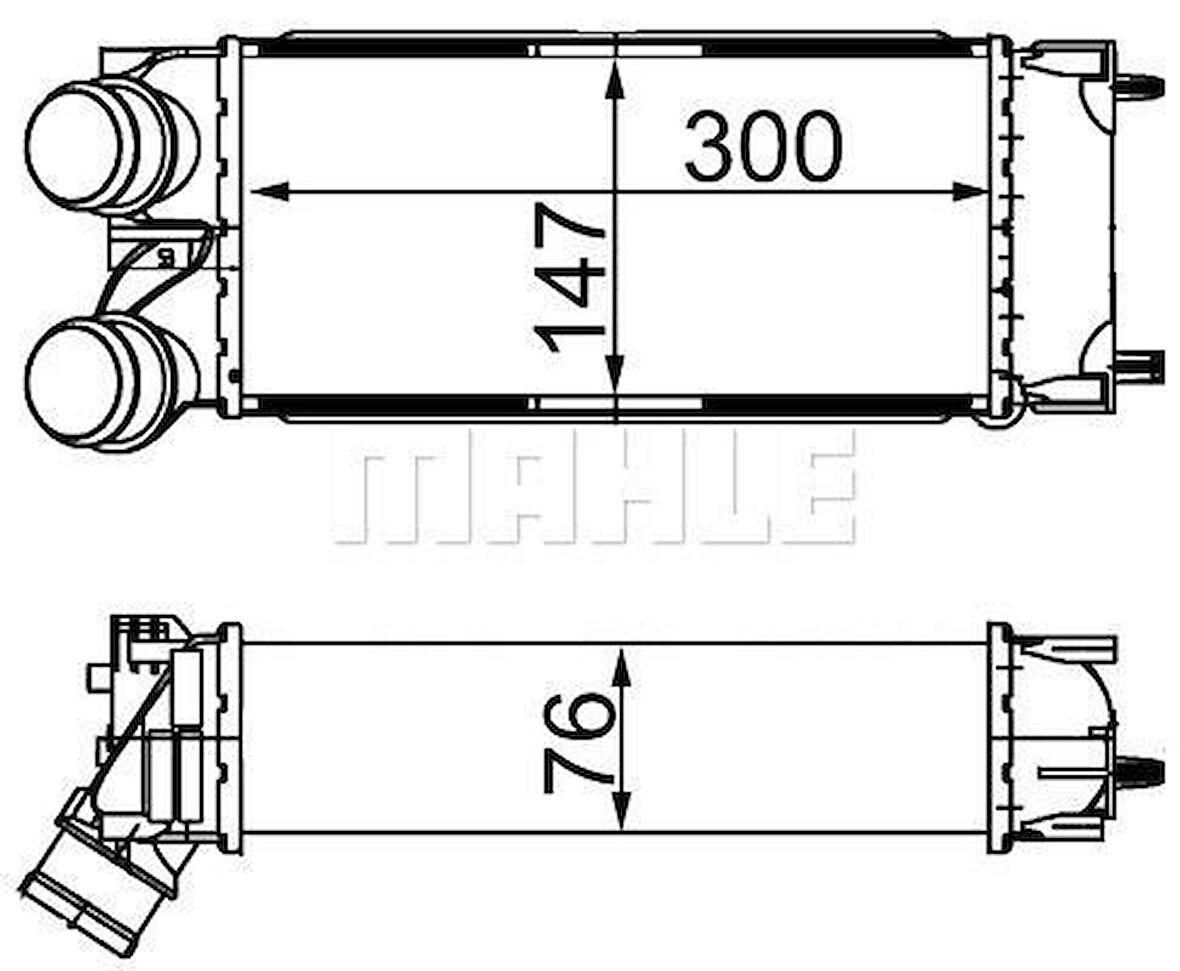 TURBO RADYATÖRÜ INTERCOOLER BERLINGO 04 C4 04 P308 07 PARTNER 04 1.6HDI AL/PL/BRZ 300x147x76