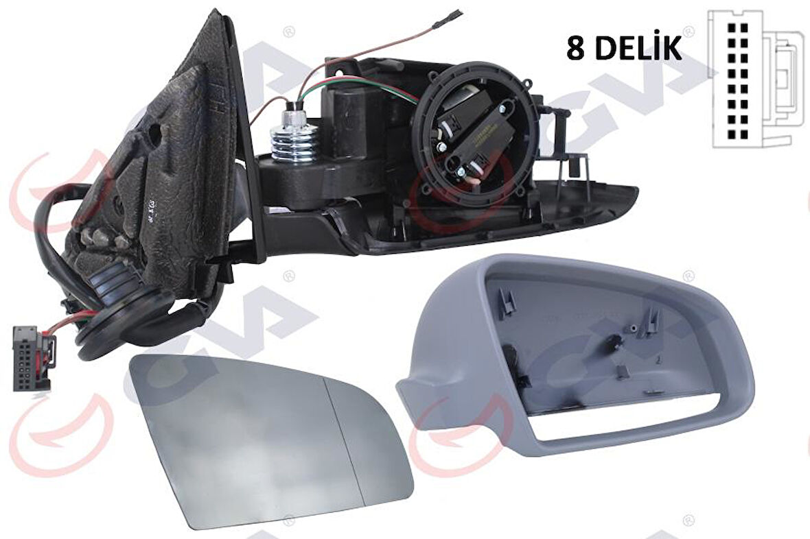 DIŞ DİKİZ AYNASI SAĞ A3 03 ELEKTRİKLİ ISITMALI 3 KAPILI ASTARLI KONVEKS 5 FİŞ VM-011EHR
