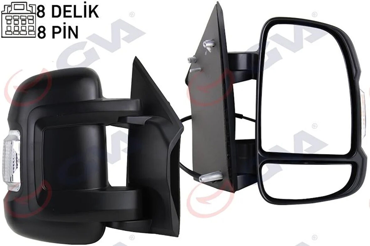 DIŞ DİKİZ AYNASI SAĞ DUCATO-BOXER-JUMPER 06 ELEKTRİKLİ ISITMALI SİNYALLİ KISA KOL KONVEKS 8 FİŞ ÇİFT CAM