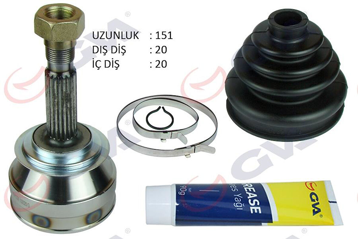 AKS KAFASI DIŞ ÖN FIAT UNO 70 1.4i 94-00 20x20x43.1 151mm