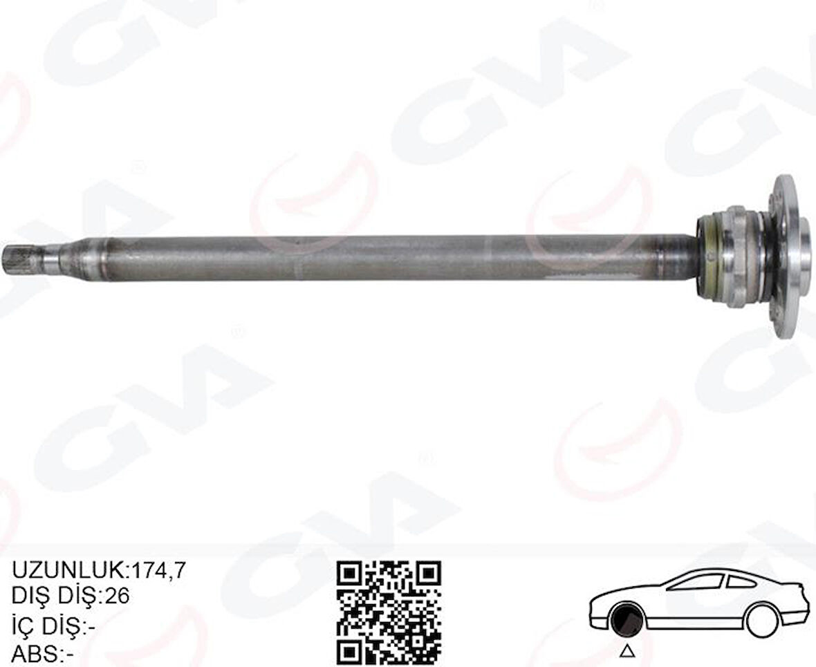 AKS MILI ARKA SOL INCE KISA 840mm MERCEDES SPRINTER B906 . VW CRAFTER 30-35-50 Z:26-29 PORYALI