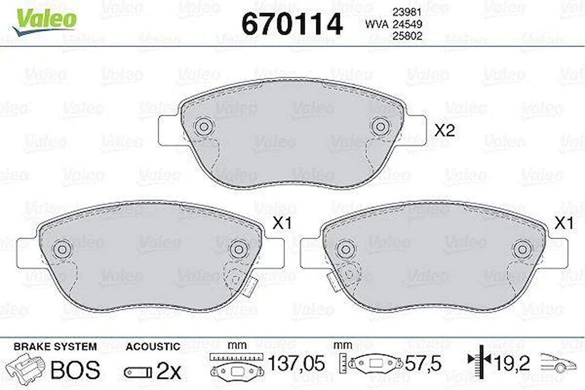 ÖN DİSK FREN BALATASI FIAT 500L 0.9 TWİNAİR TURBO 8V S S 10.12 09.15 FR