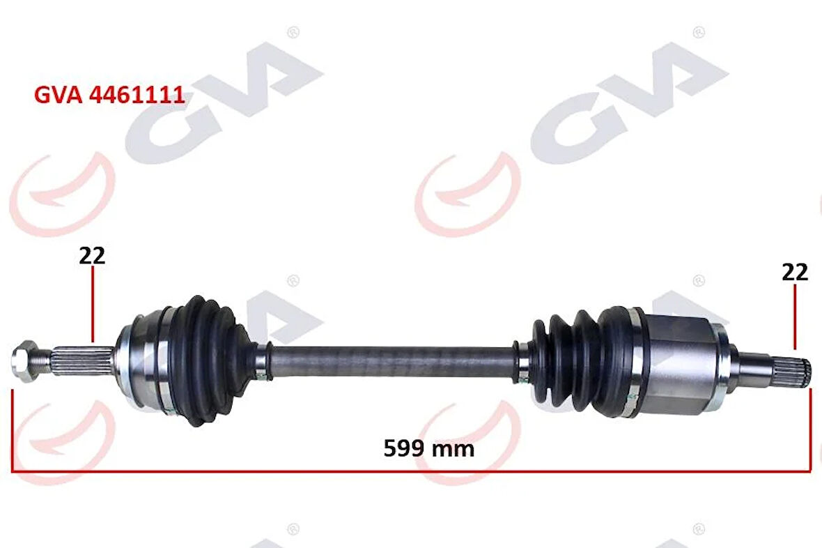 KOMPLE AKS SOL SKODA FAVORIT 1.3 89-94 599.5mm