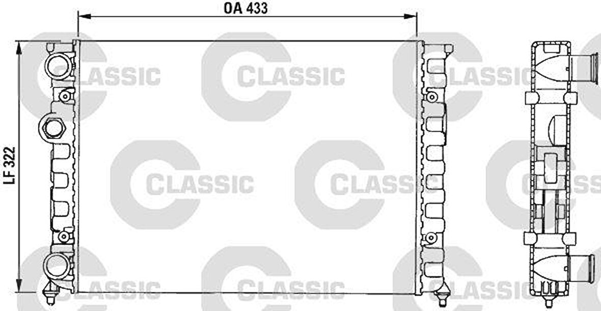 x RADYATÖR CLASSIC GOLF III-JETTA MEK 430x322x34