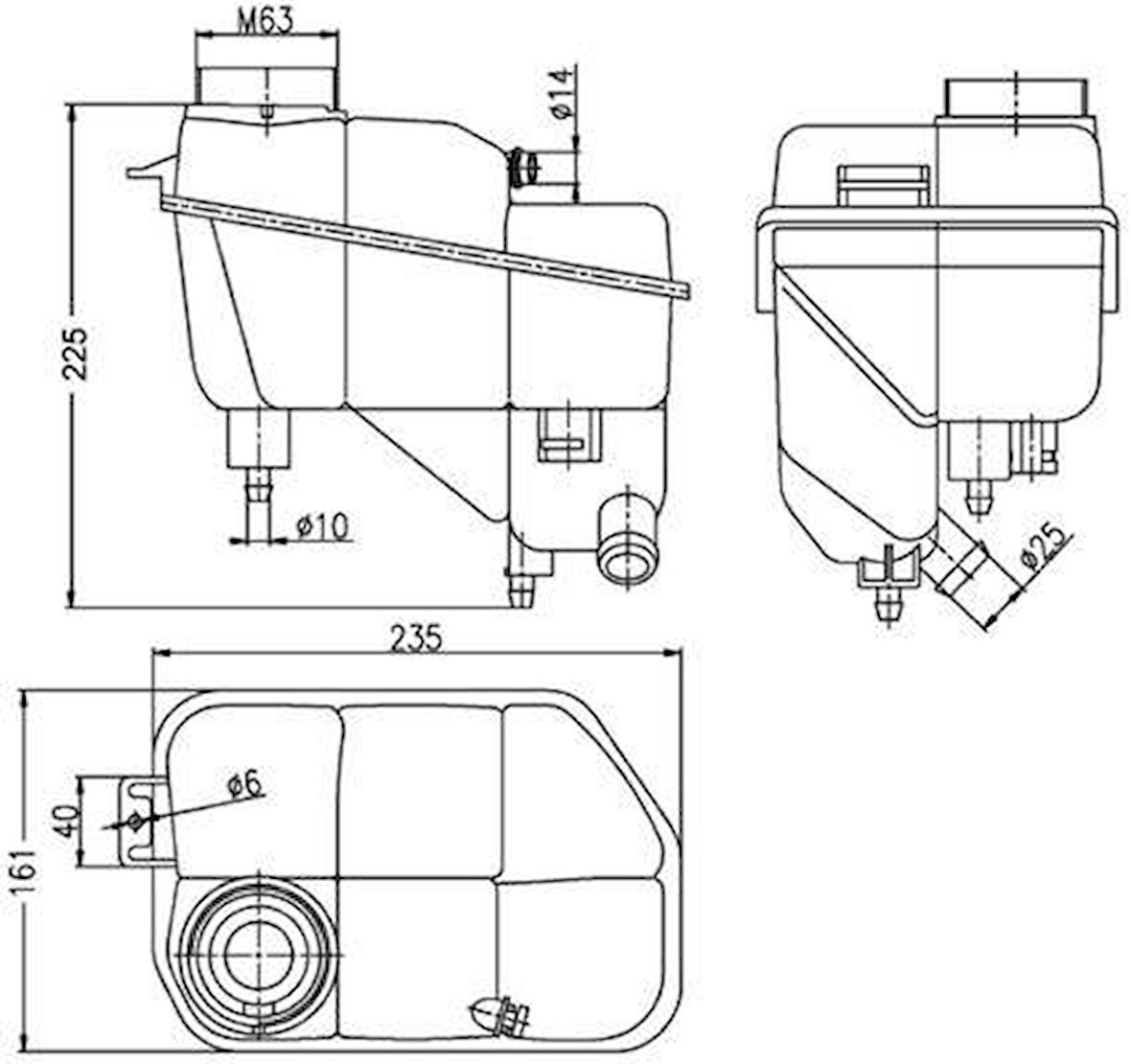 RADYATOR YEDEK SU DEPOSU MERCEDES C219 W211 S211