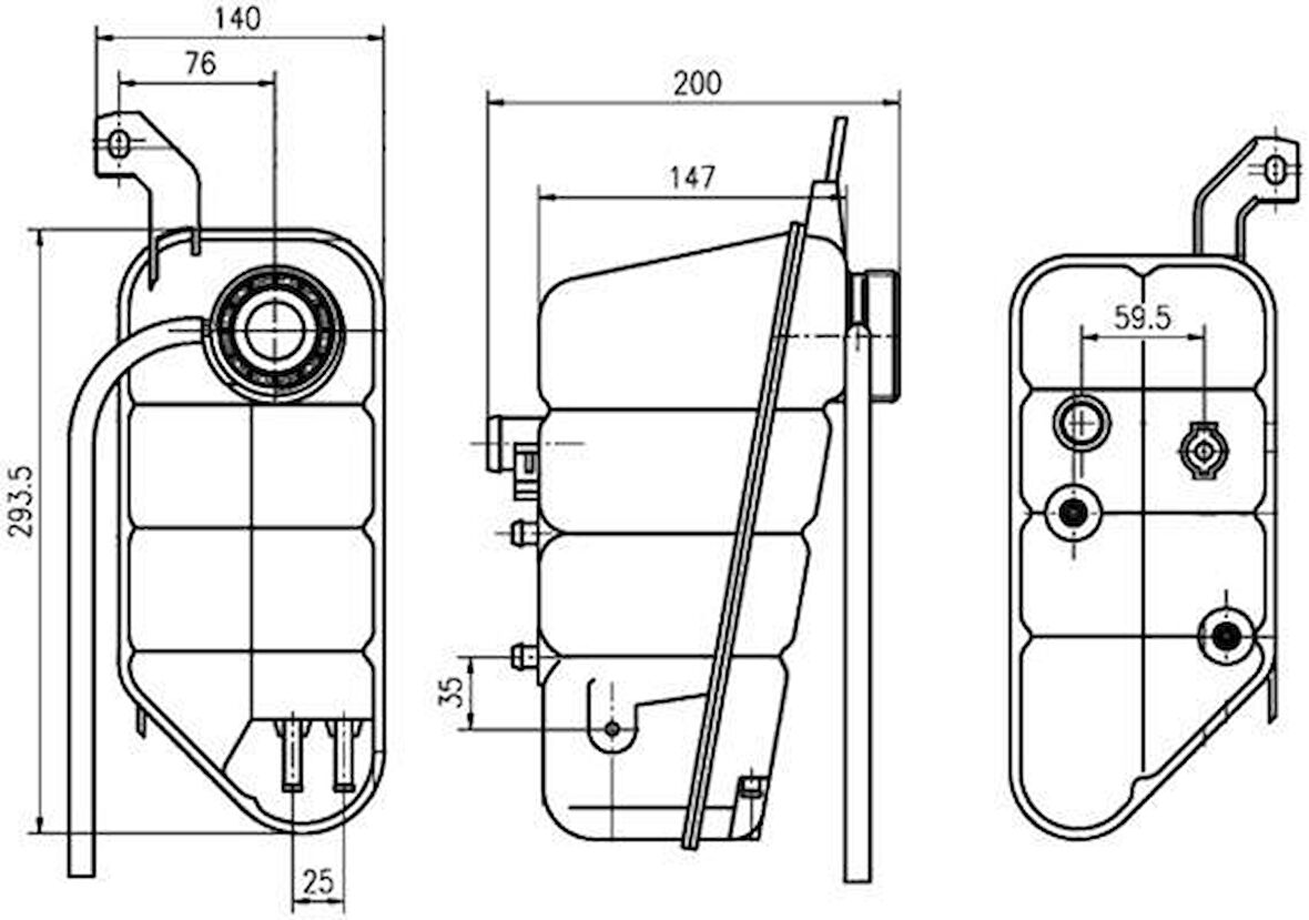 RADYATOR YEDEK SU DEPOSU MERCEDES W220 W463