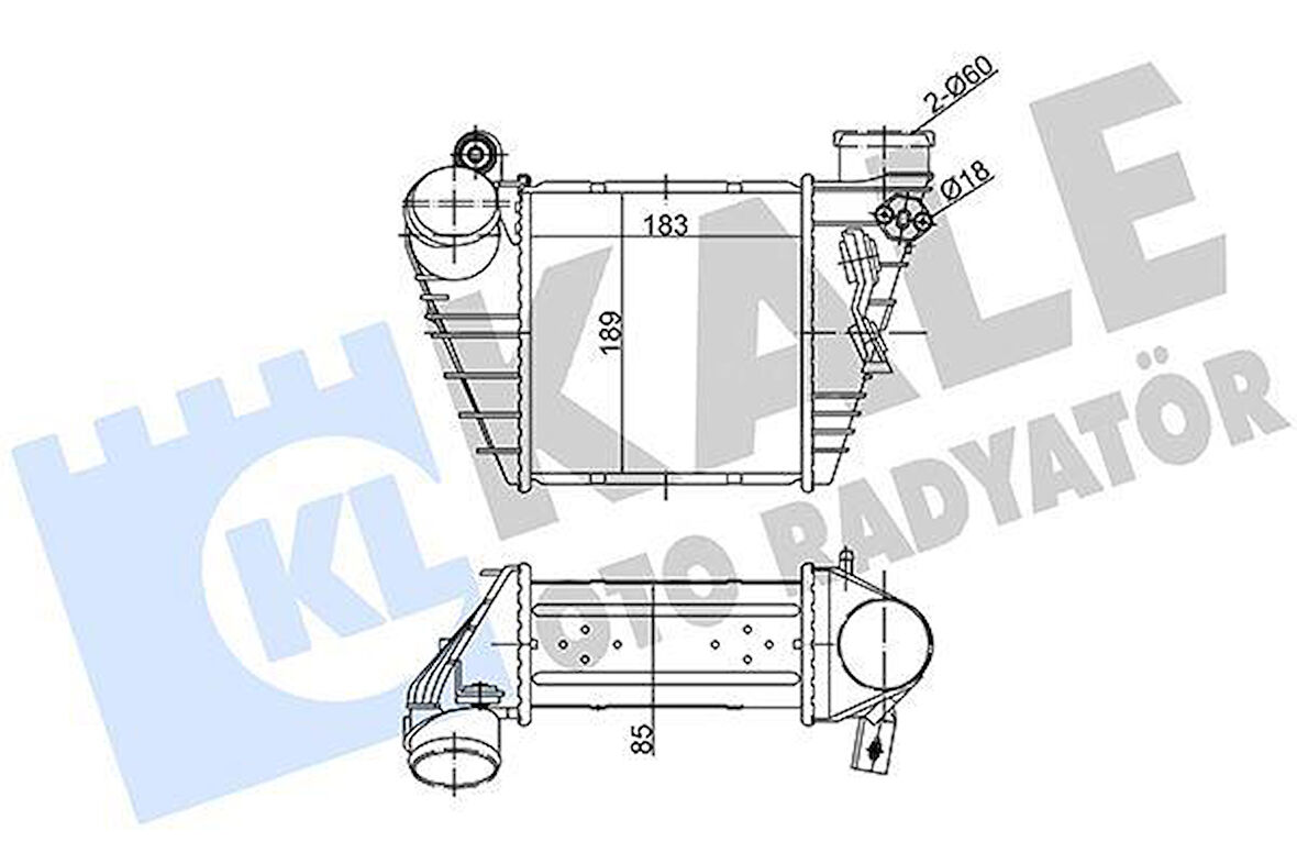 TURBO RADYATÖRÜ INTERCOOLER GOLF IV-BORA-A3-OCTAVIA-TOLEDO-LEON 1.9TDI 183X189.5X85 AL/PL/B