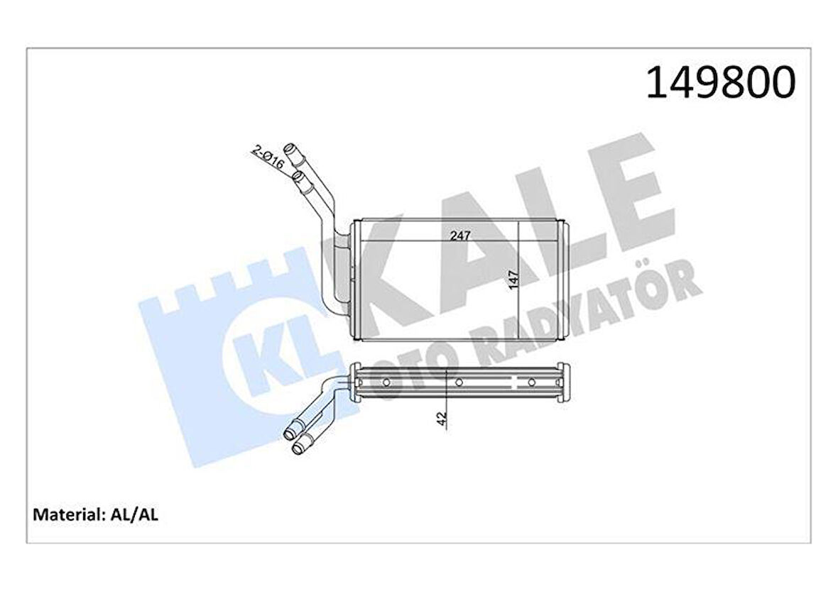 KALORIFER RADYATORU TRANSIT TURBO 96 99 TRANSIT V184 2.0TDCI 2.4TDCI 01 06 2 SIRA ALB