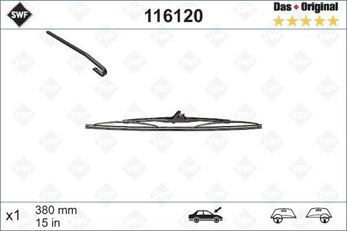 SILECEK SUPURGESI ARKA KANCALI 380mm MERCEDES W414 W463 SWF