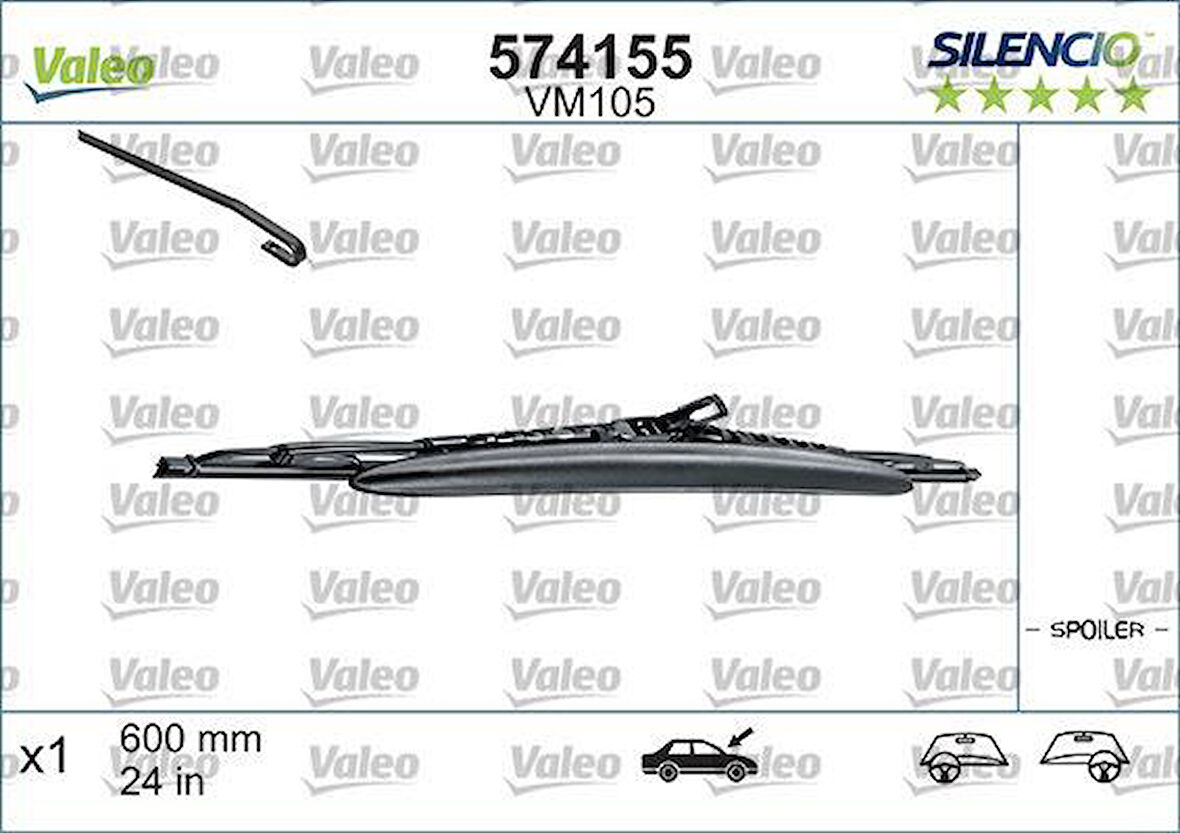 x SİLECEK SILENCIO SPOİLERLİ 60cm x1 VM105 SOL TARAF SAFRANE