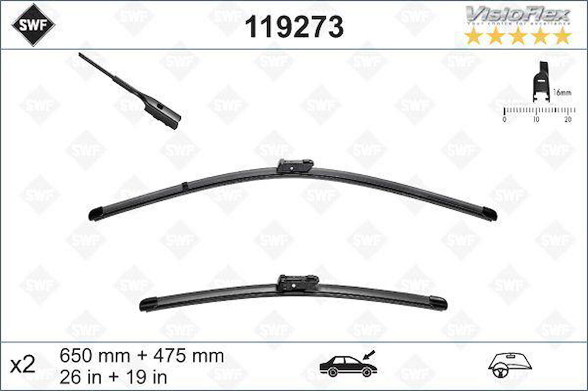 SILECEK ON 650 mm / 475 mm TESLA MODEL Y 5YJY 2019 MODEL 3 5YJ3 2018 VW PASSAT B8 T-ROC ARTEON