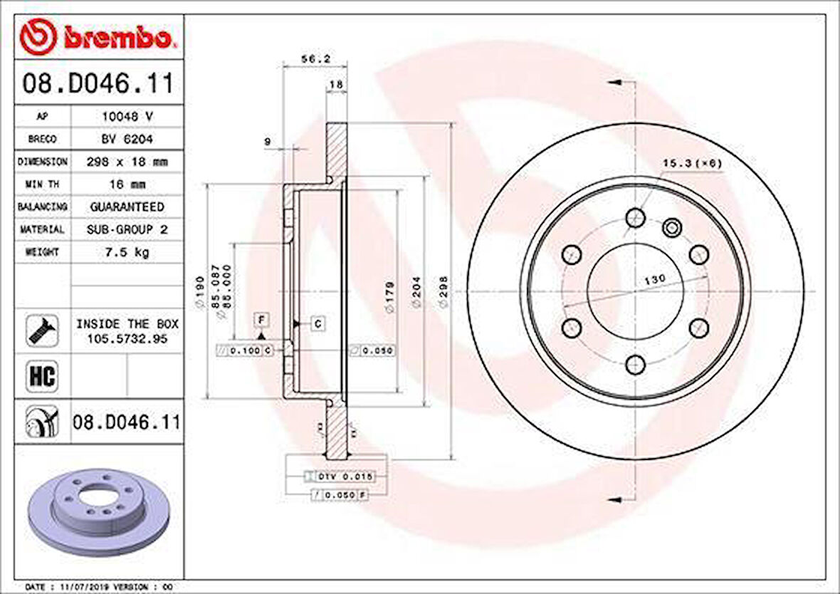 FREN DISKI ARKA MERCEDES SPRINTER B907 B910 18 ELEKTRONIK PARK FRENI
