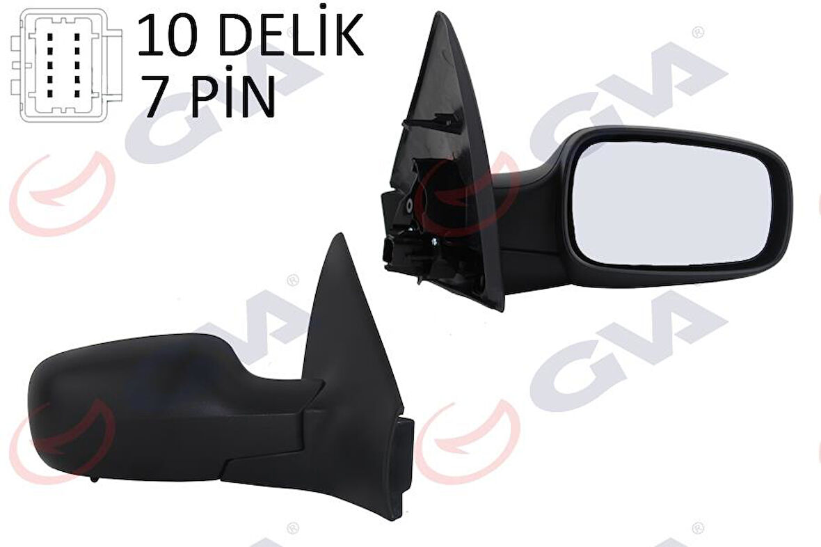 DIŞ DİKİZ AYNASI SAĞ MEGANE 02 ELEKTRİKLİ ISITMALI SENSÖRLÜ SİYAH KAPAK KONVEKS 7 FİŞ VM-138EHSR