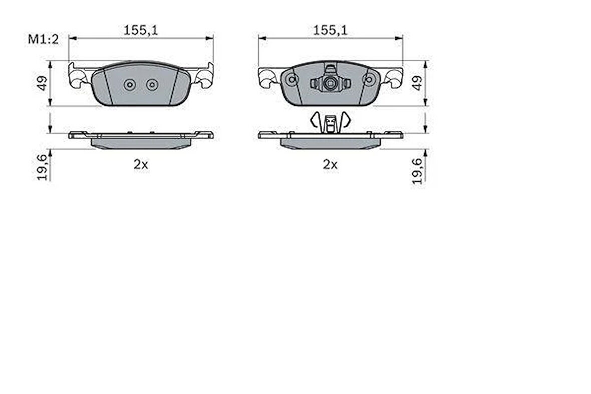 0986495424 ÖN BALATA CLIO IV 0.9 TCE-1.2-1.5DCI 12 DACIA DUSTER-LOGAN IISANDERO II 1.2-1.5DCI 12 0986495424