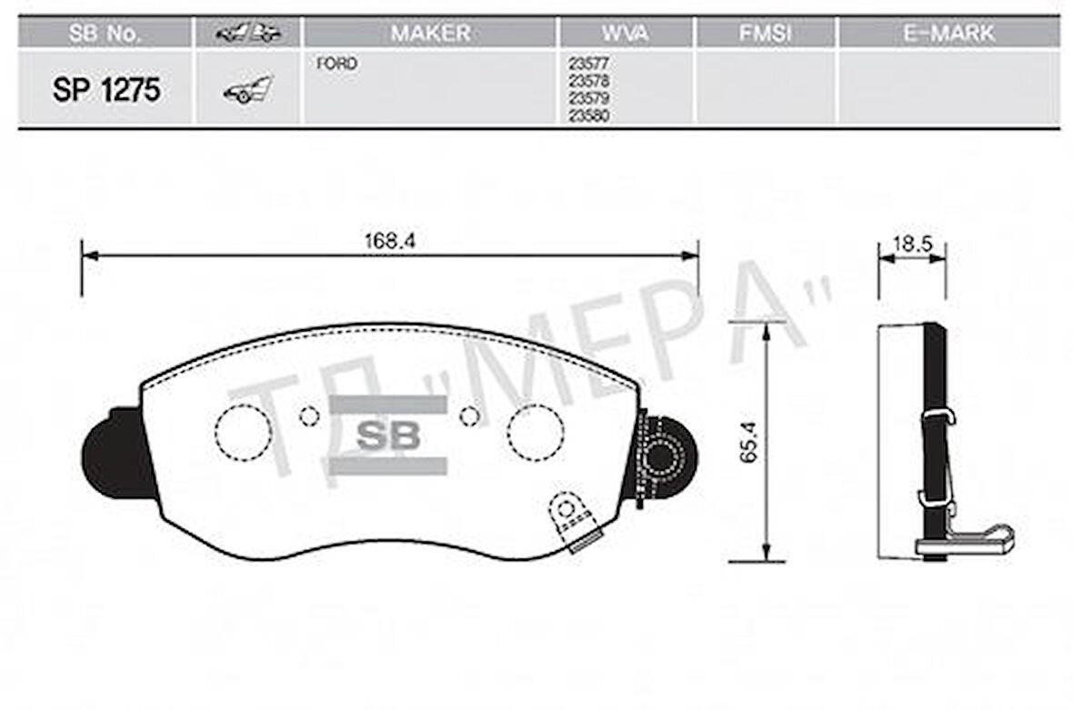 ÖN FREN BALATA FORD TRANSIT V184 00-06