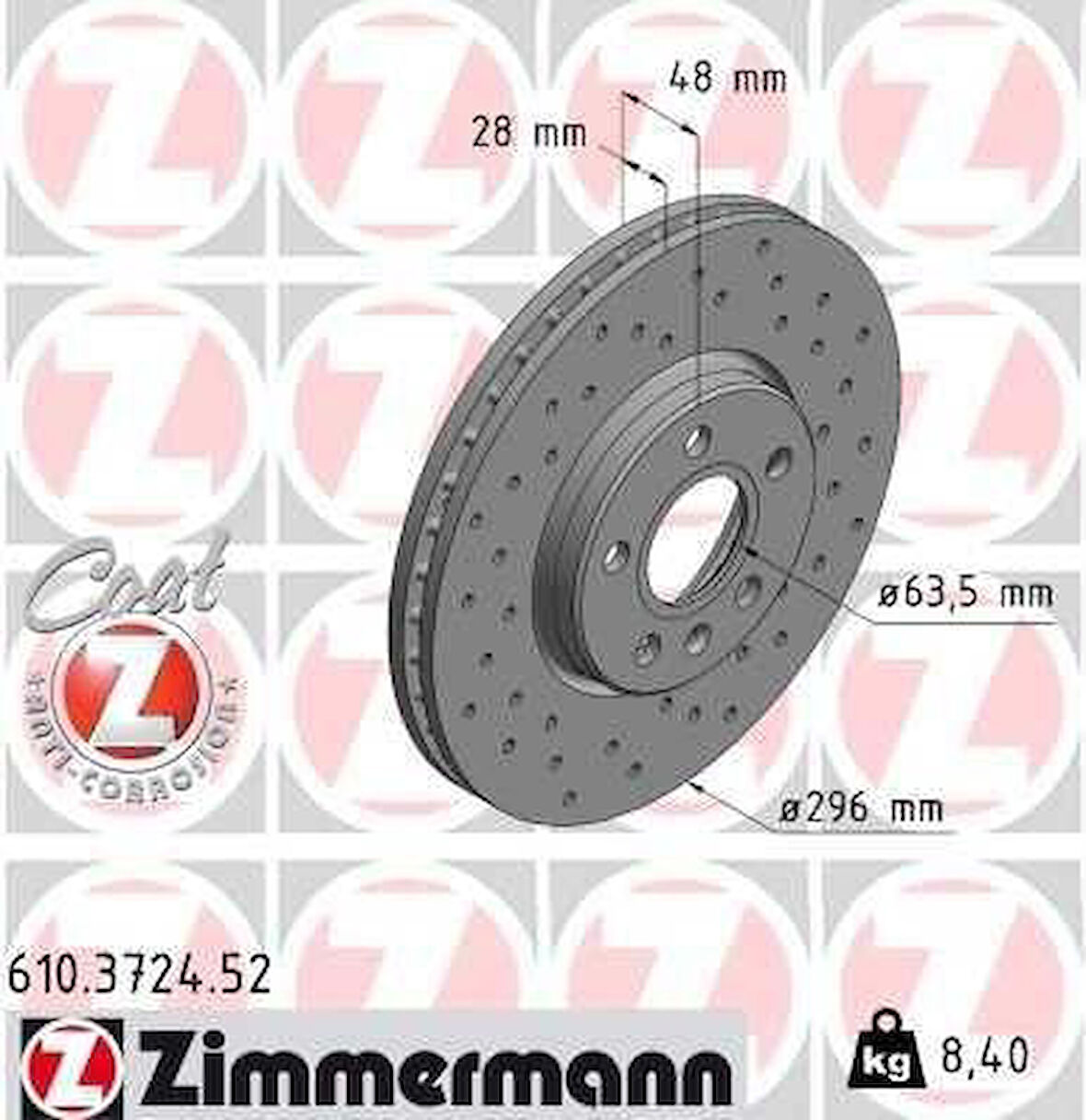 ARKA FREN DİSK VOLVO S60 2019 S90 2016 2019 V60 2018 V90 2016 CAP296X5 DELİKLİ ADET