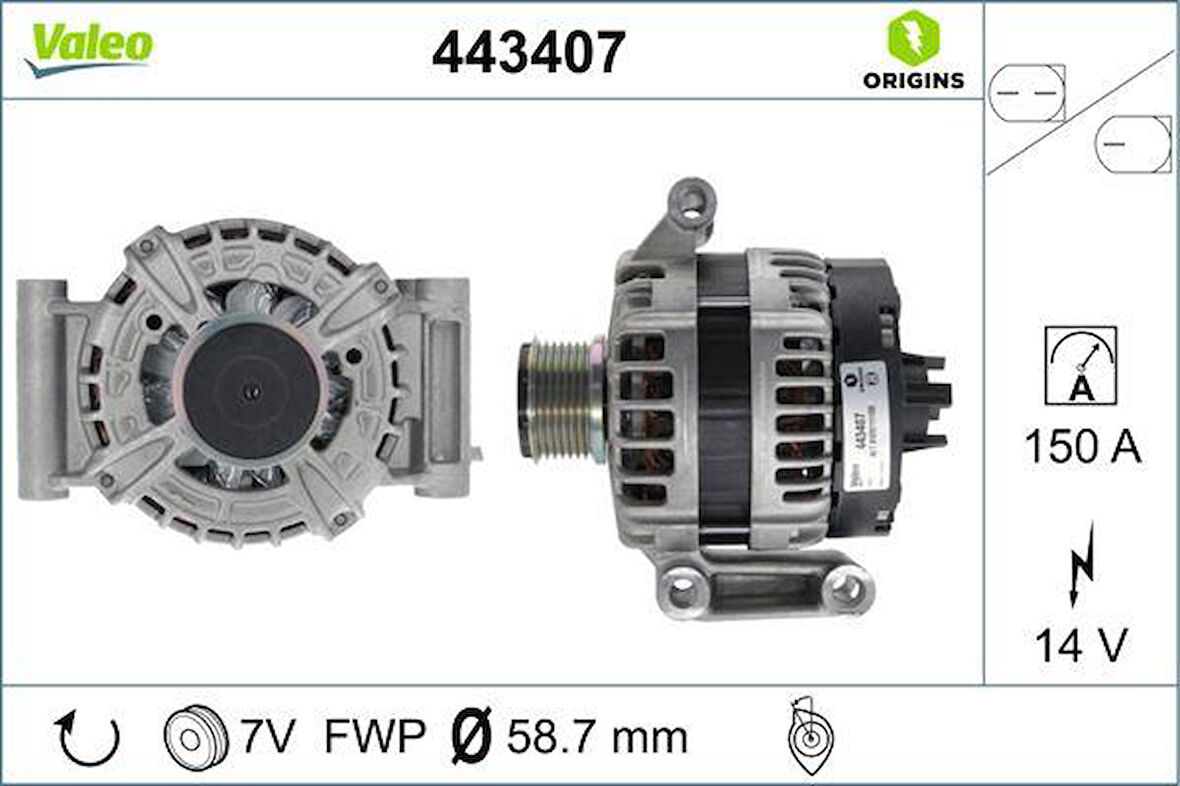 ALTERNATOR 12V 150A TRANSIT V348-V347 2.2 TDCI 11 14 TRANSIT V363 14 17 RANGER 2.2 TKE 11