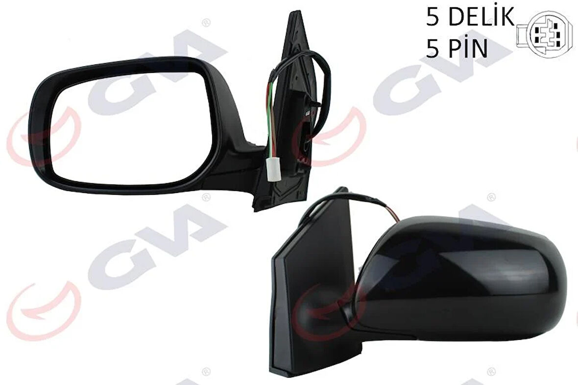 DIŞ DİKİZ AYNASI SOL COROLLA 08 ELEKTRİKLİ ISITMALI ASTARLI KONVEKS 5 FİŞ VM-6263NEHPL