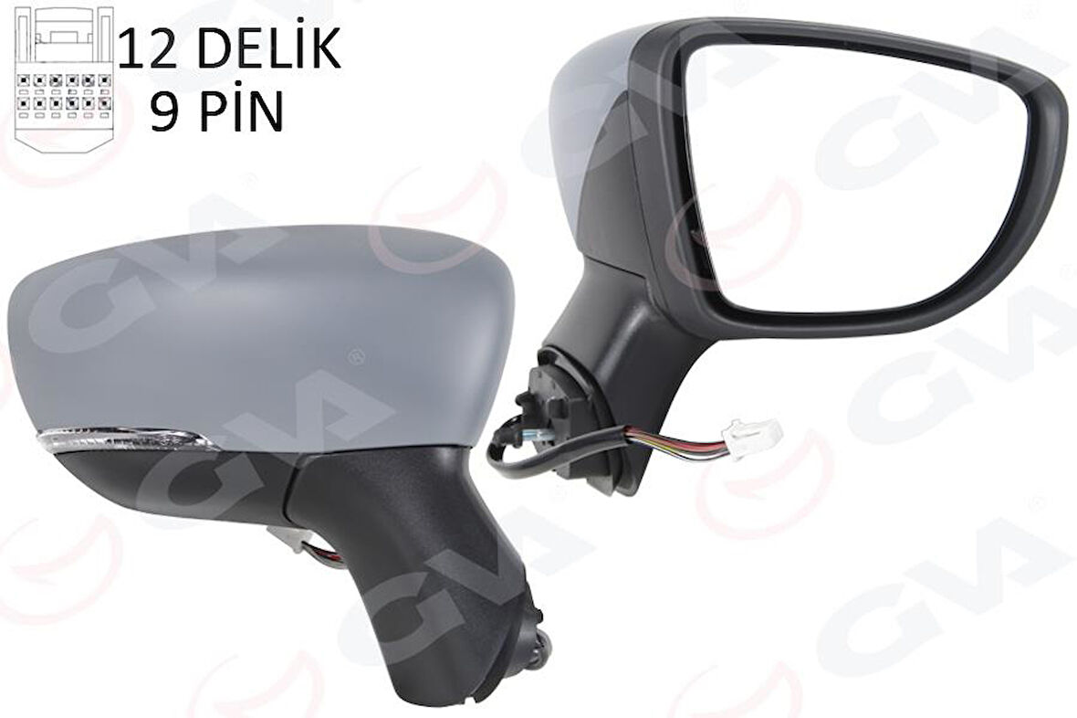 DIŞ DİKİZ AYNASI SAĞ ELEKTRİKLİ ISITMALI SİNYALLİ SENSÖRLÜ ASTARLI KONVEKS CAPTUR 17-
