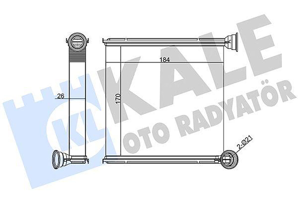 KALORİFER RADYATÖRÜ GOLF 7-PASSAT-TIGUAN-ARTEON-SUPERB-OCTAVIA-A3-LEON-12 170X185X26