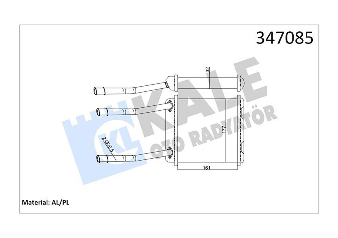 KALORİFER RADYATÖRÜ ASTRA F-CALIBRA A-VECTRA A BORULU KLİMASIZ 175x188x48