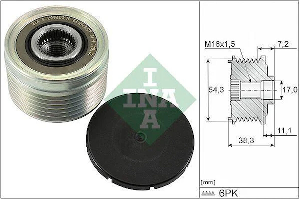 ALTERNATÖR KASNAĞI RULMANLI DUCATO-SCUDO-BOXER-EXPERT-JUMPER-JUMPY-XSARA 2.0-2.2-2.3 JTD-HDİ 6K