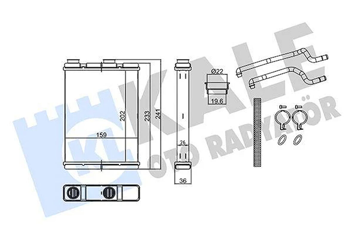KALORİFER RADYATÖRÜ NISSAN QASHQAI 1.6L R9M Dci J11 14- 1.2L HRA2DDT DIG-T J11 14- 1.5L K9K J11 6 vites 14- - ALEMİNYUM