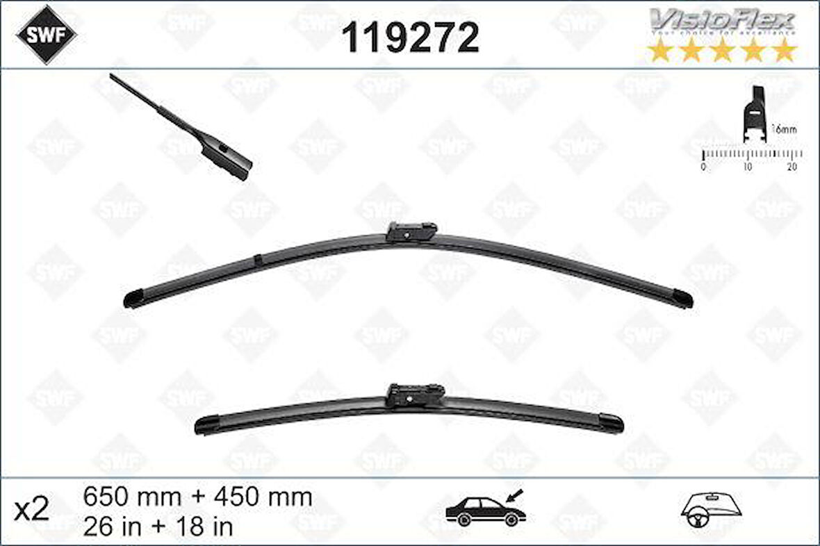 SİLECEK SÜPÜRGESİ ÖN ÜSTTEN BASMALI GOLF7-A3-PASSAT 2012 650 x 450 mm