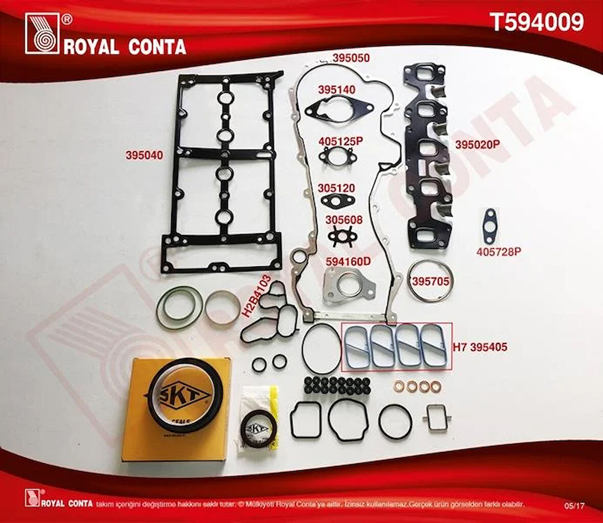 MOTOR TAKIM CONTA KEÇELİ S.LASTİK-SKC SİZ DOBLO-PUNTO-500 1.3MTJ 10 199.A3/A9/B1/B4-223.A9