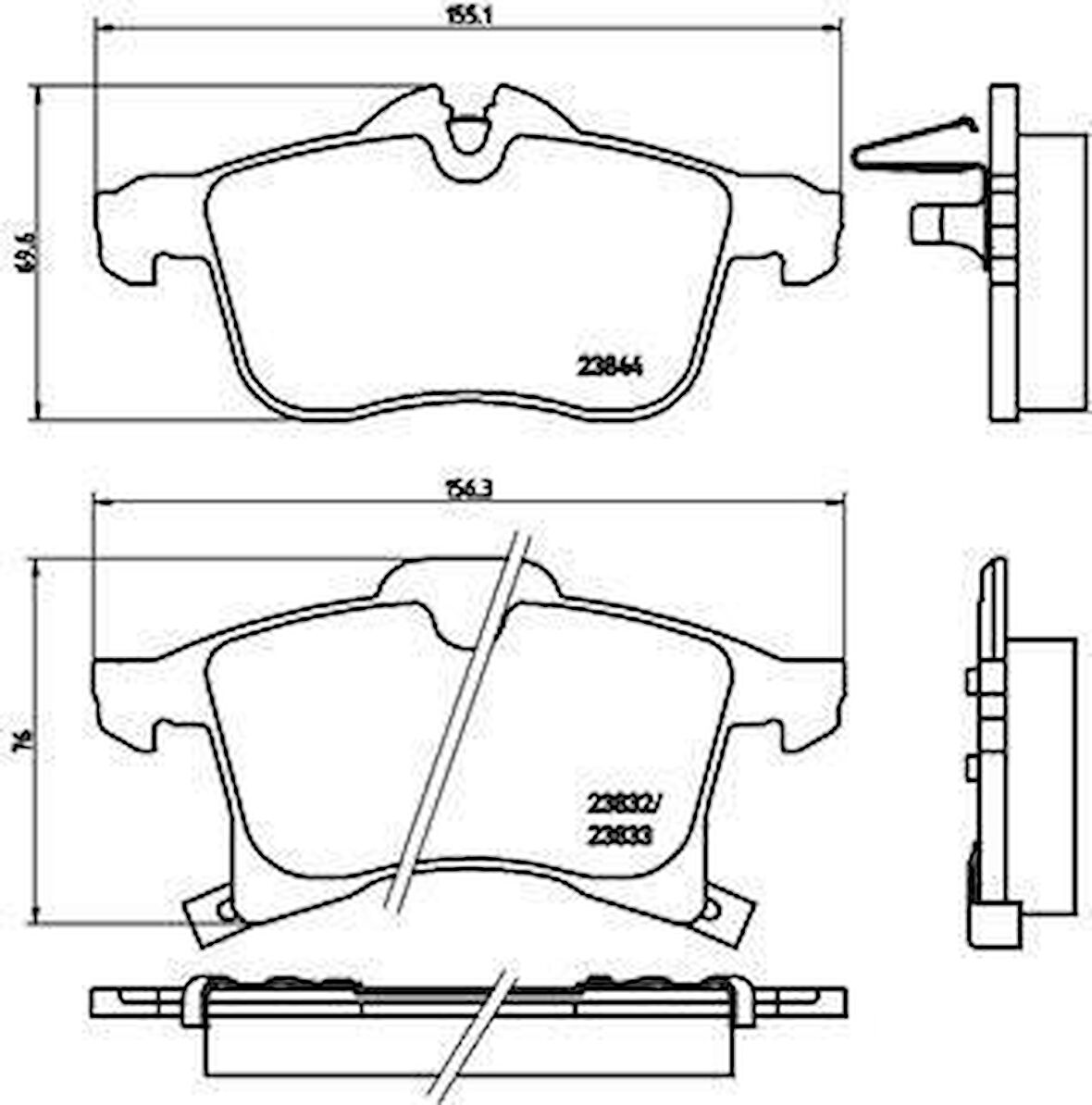 DİSK FREN BALATASI ÖN CHEVROLET GM ASTRA 2.2/2.0D-OPEL ASTRA 1.6/1.8/2.0/2.2/2.0D/2.2D 98