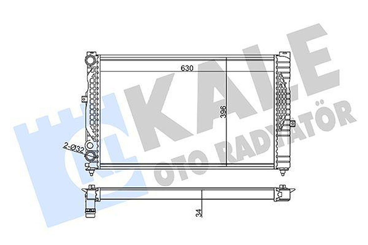 RADYATÖR A4-A6 1.8-PASSAT 1.6 1.8 00-05 630X396X34 AL-PL