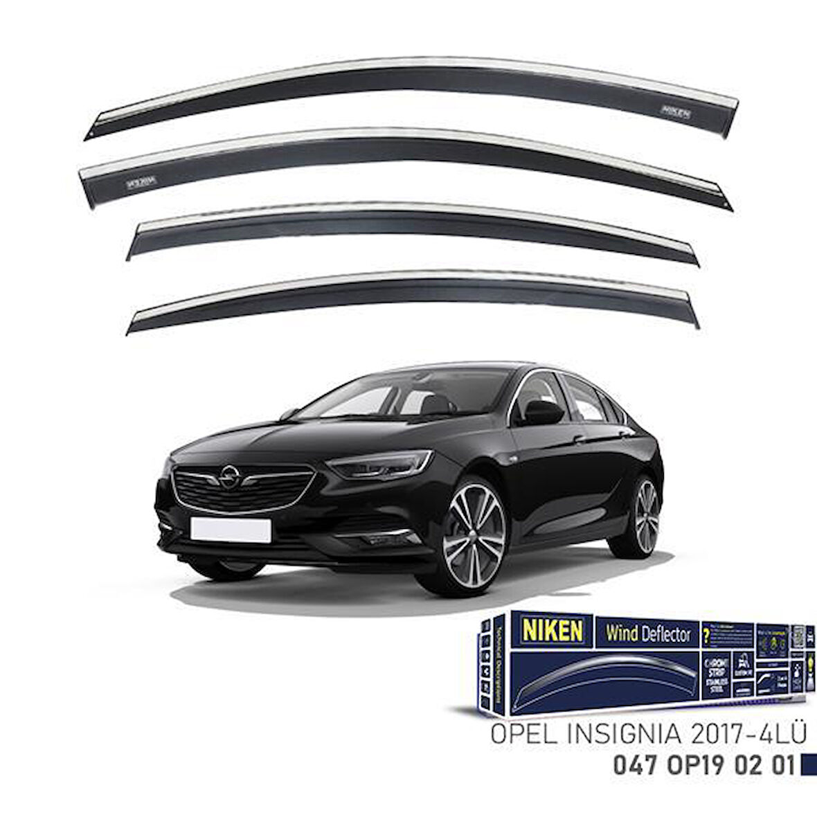 KROMLU CAM RÜZGARLIĞI OPEL INSIGNIA 2017- 4LÜ
