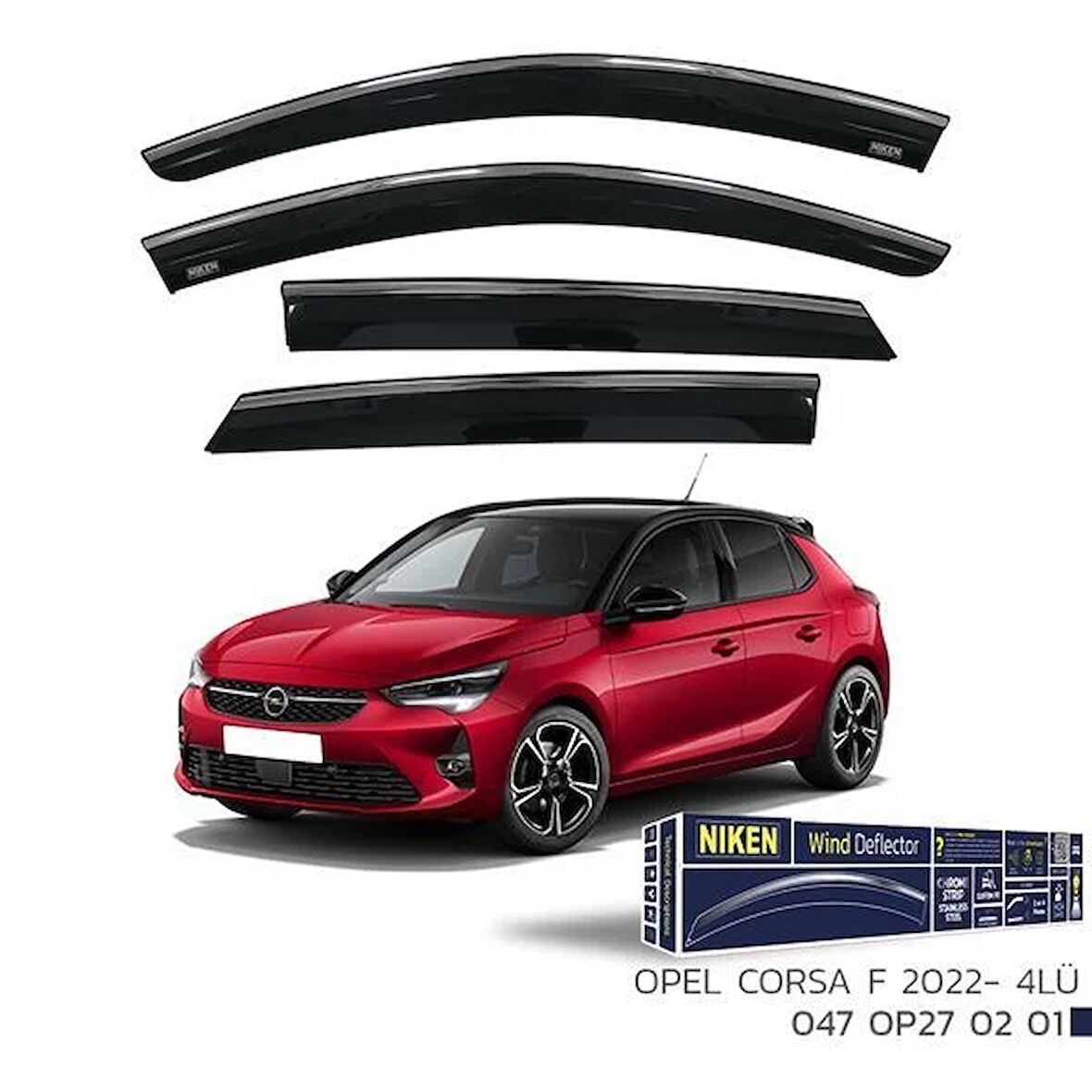 KROMLU CAM RÜZGARLIĞI OPEL CORSA F 2022- 4LÜ