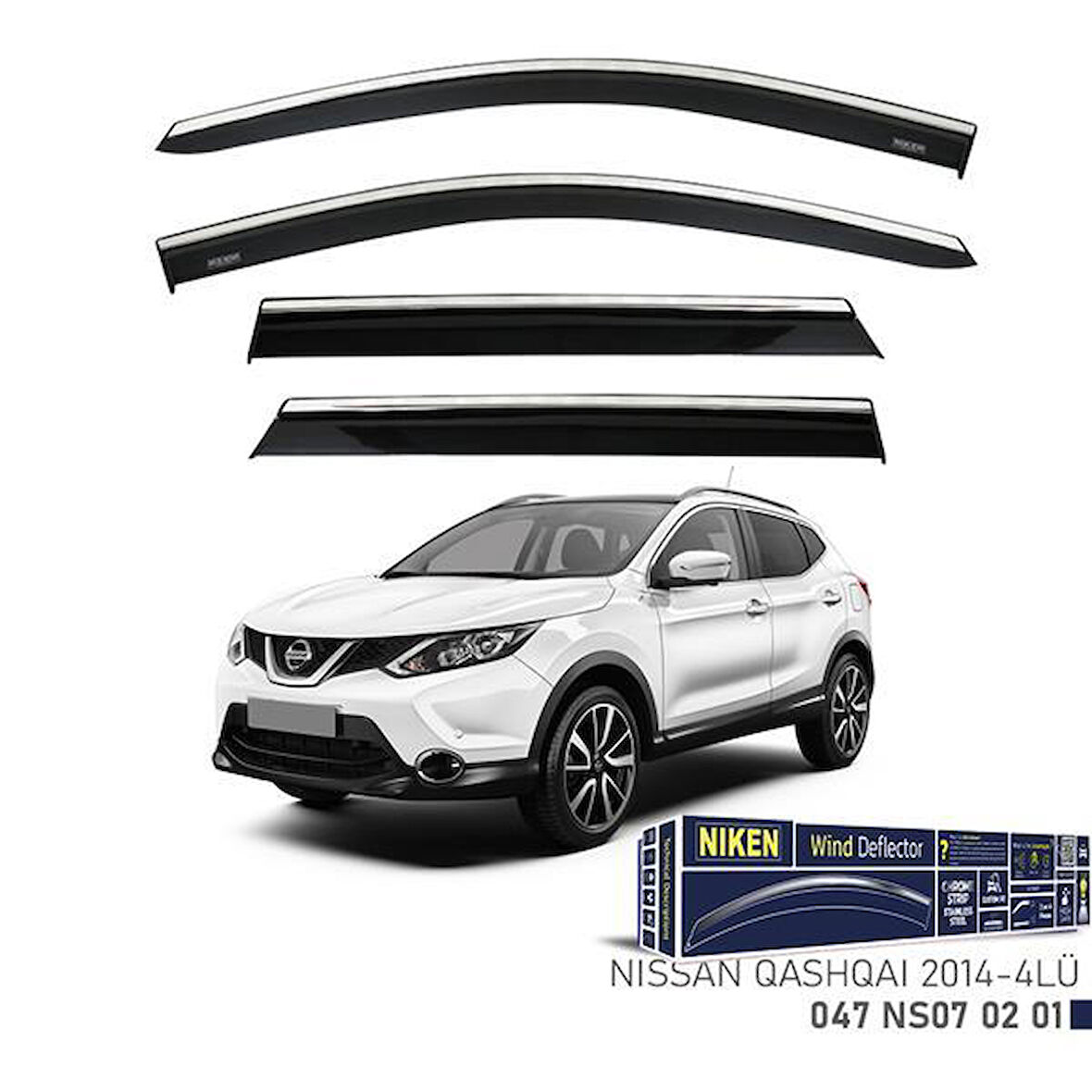 KROMLU CAM RÜZGARLIĞI NISSAN QASHQAI 2014- 4LÜ