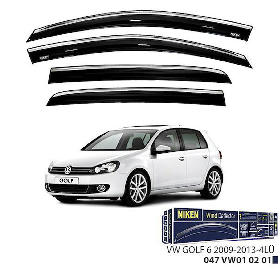 KROMLU CAM RÜZGARLIĞI VW GOLF 6 2009-2013 4LÜ