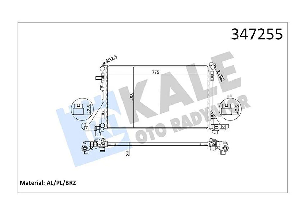 RADYATÖR MASTER III-MOVANO B 2.3DCI-CDTI 10 KLİMALI 773x469x26 mm