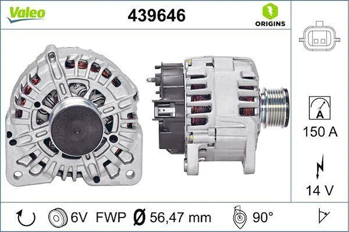 ALTERNATOR 14V 150A RENAULT CLIO III 05 10 CLIO IV 12 FLUENCE 10 KANGOO II 08 LAGUNA III 07 15 MEGANE II 02 08 MEGANE III 09 15 MEGANE IV 16 DUSTER II 17 1.5dCi